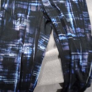 Athleta Black and Blue Patterned Leggings